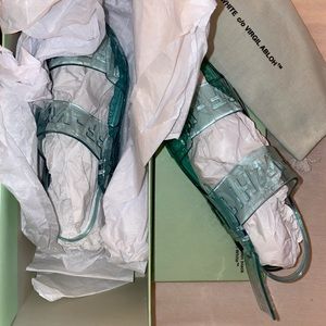 Off-White Blue Zip Tie Jelly Sandals